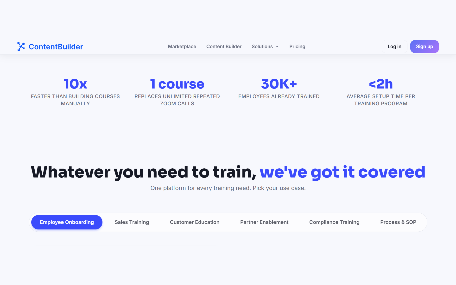 ContentBuilder AI training platform website